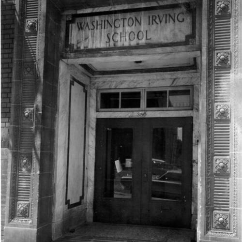 [Entrance to Washington Irving School]