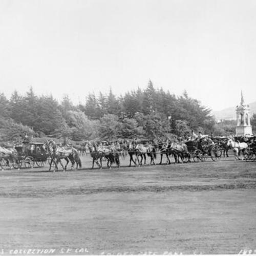 [Horse and buggies in Golden Gate Park]