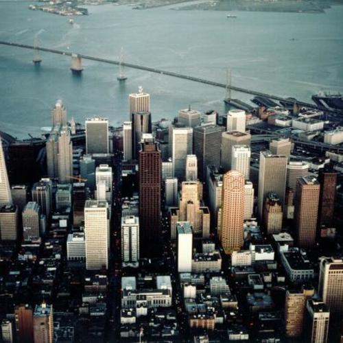 [Aerial view of downtown San Francisco]