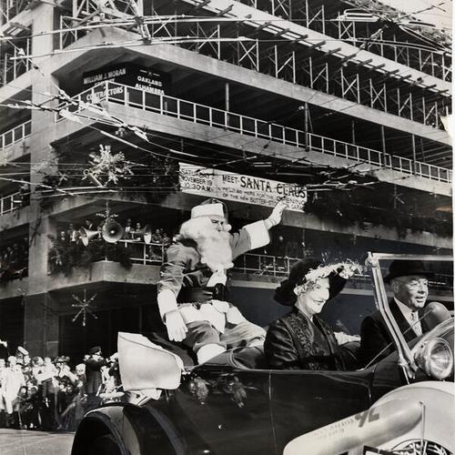 [Santa Claus in the parade to celebrate the opening of the Sutter-Stockton Shoppers Garage]