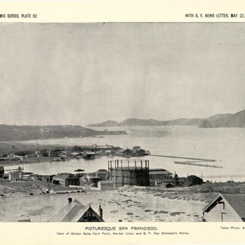 PICTURESQUE SAN FRANCISCO. View of Golden Gate, Fort Point, Harbor View, and S. F. Gas Company's Works