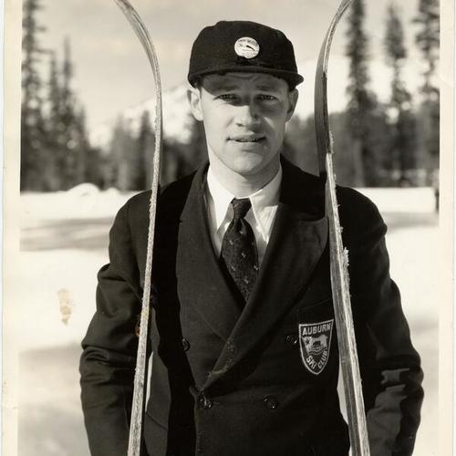 [Sig Vettestad, former California ski champion, member of Auburn Ski Club]