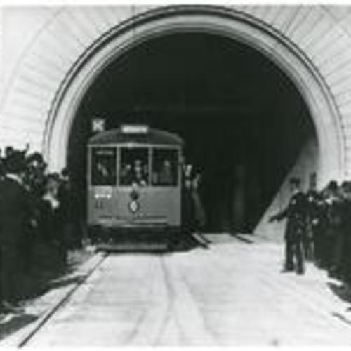 Opening of West Portal Tunnel; photograph