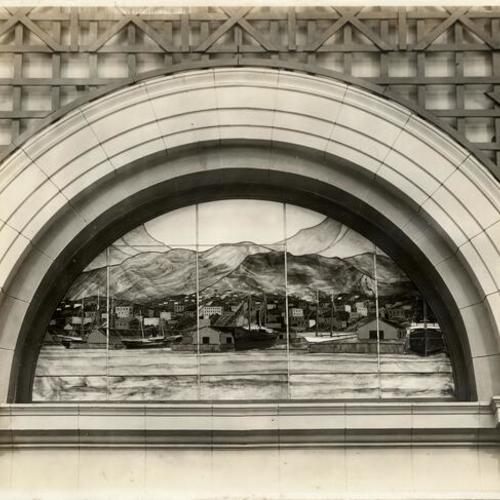[Art glass window in the Hawaiian Building at the Panama-Pacific International Exposition]