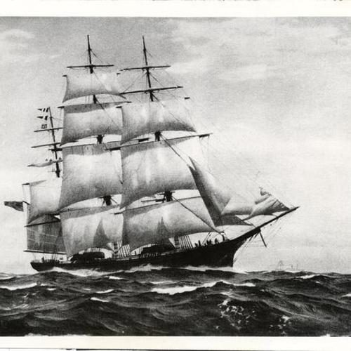 [Drawing of "The Clipper Ship Flying Cloud"]