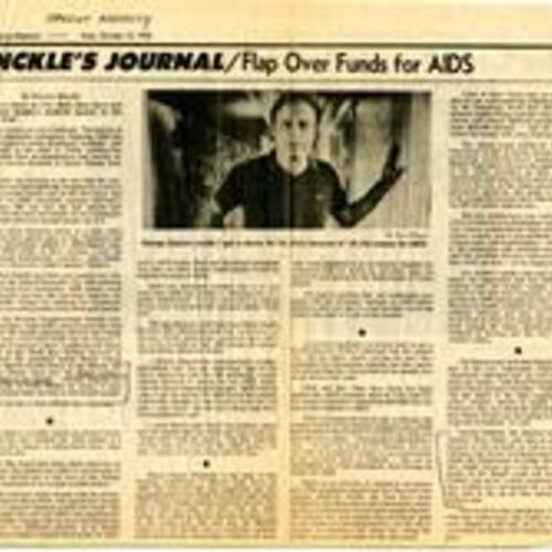 Flap Over Funds for AIDS, San Francisco Chronicle, October 12 1983