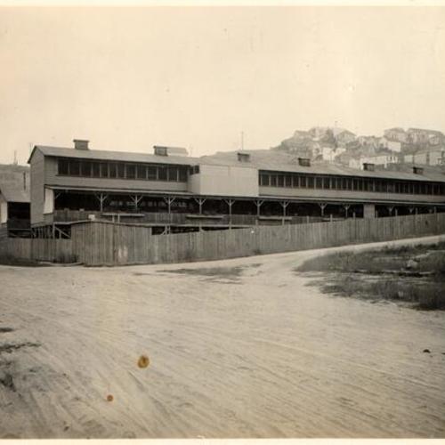 [View of tuberculosis unit at San Francisco City and County Hospital, 22nd and Humboldt streets, looking northeast]