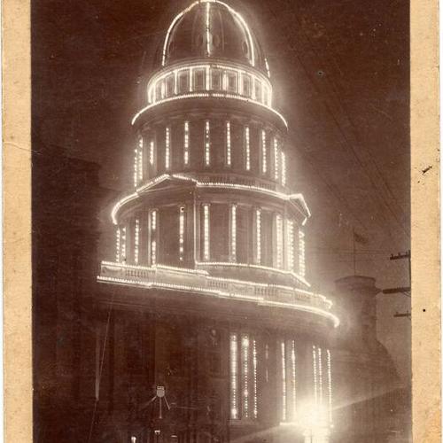 [City Hall illuminated]