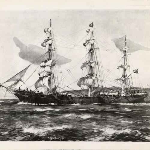 [Painting of sailing ship "Brilliant"]