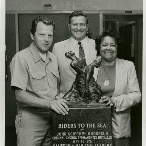 [Statue, "Riders to The Sea" by John Seiferth Kornfeld, commissioned when Randolph W. Osborne was chairman of the Board of the Maritime Academy in Vallejo, California]