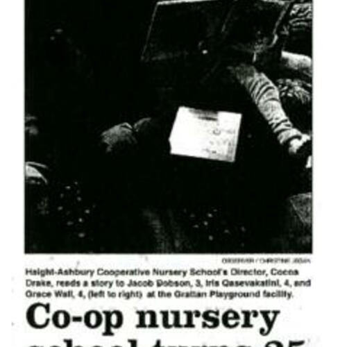 Co-op Nursery School Turns 25, SF Observer, Feb. 1999