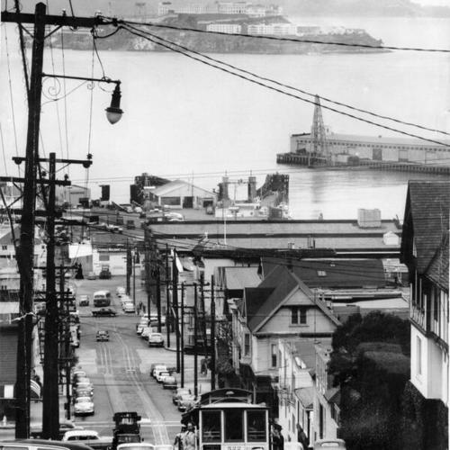 [Cable Car ascending Hyde Street hill]