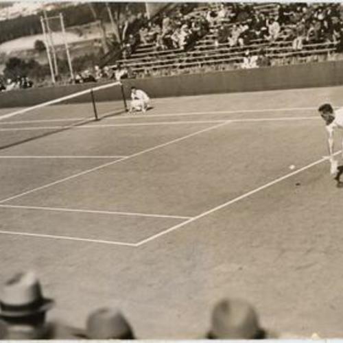 [Tennis match at the Lakeside Country Club]