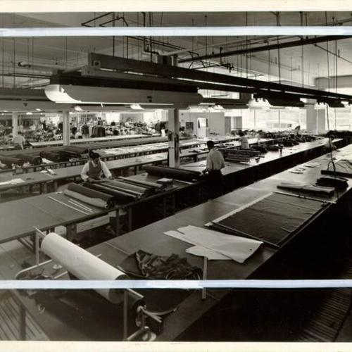 [Interior of a fabric factory]