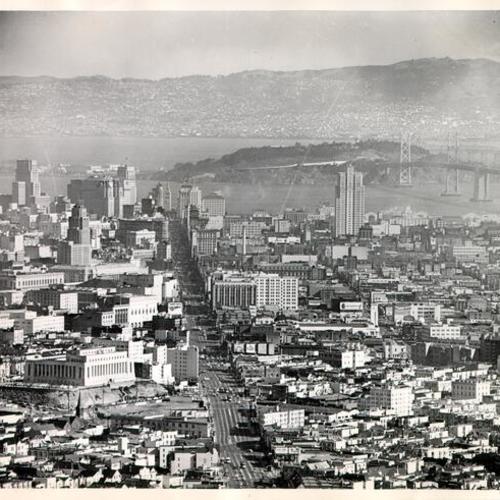 [View of San Francisco, looking east down Market Street]