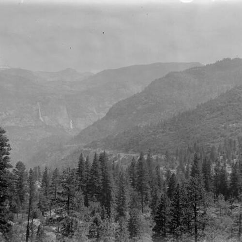 [Hetch Hetchy Railroad: NE from Poopenout Pass Showing Grade with HH]