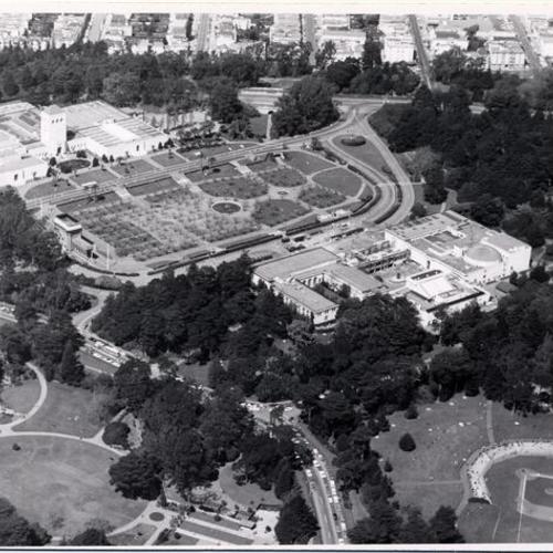 [Aerial view of Music Concourse area of Golden Gate Park]