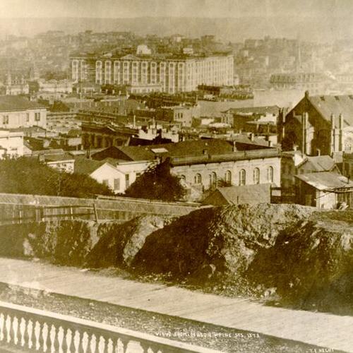 View from Mason and Pine streets, 1873