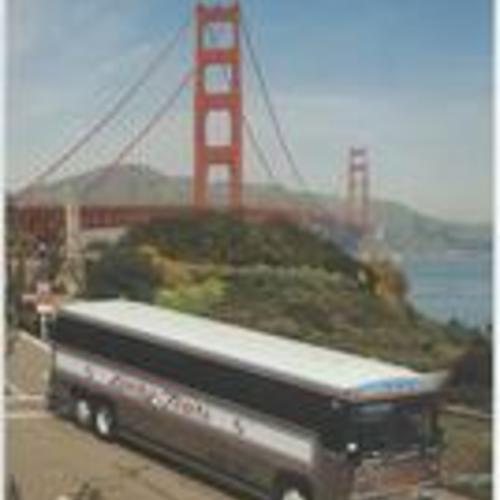 [Golden Gate Bridge with Lucky Tours Bus in Foreground]