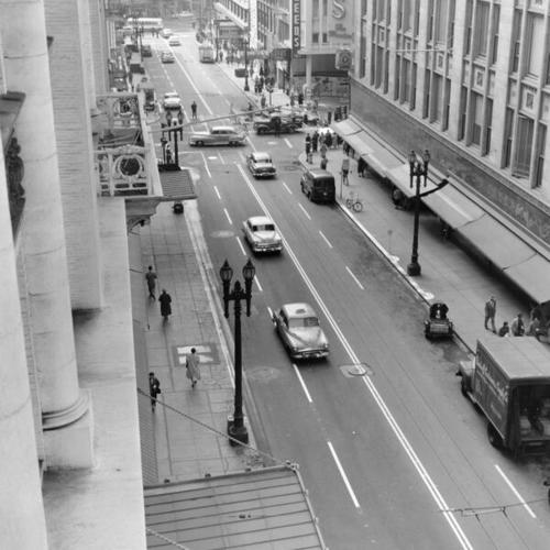 [View south on Stockton Street from Geary]