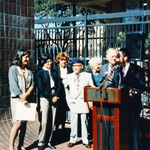 [Dedication of a BART plaza with Board of Supervisors and Milton Marks]