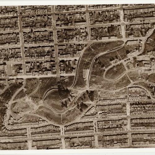 [Aerial view of the Golden Gate Heights district]