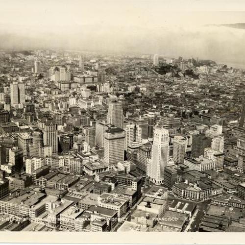 [Aerial view of the Financial district]