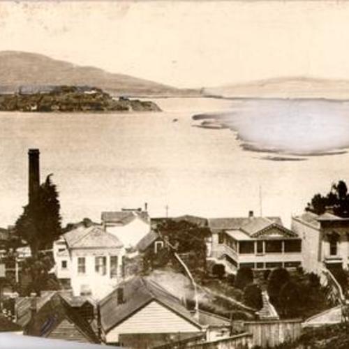 [San Francisco waterfront and Alcatraz Island]