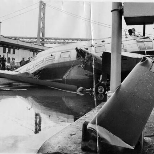 [Wreckage of a helicopter crash on the Embarcadero]