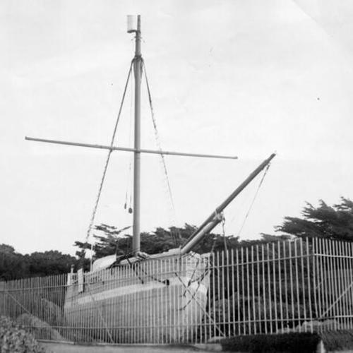 [The Gjoa ship on display in Golden Gate Park]