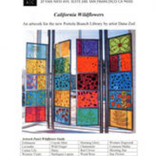 Portola Branch Library binder, p. 129: California Wildflowers: An artwork for the new Portola Branch Library by artist Dana Zed (1 of 2)
