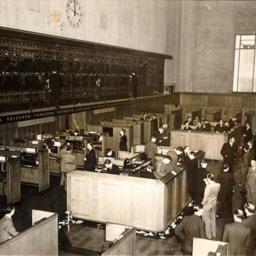 [Trading floor of the San Francisco Stock Exchange]