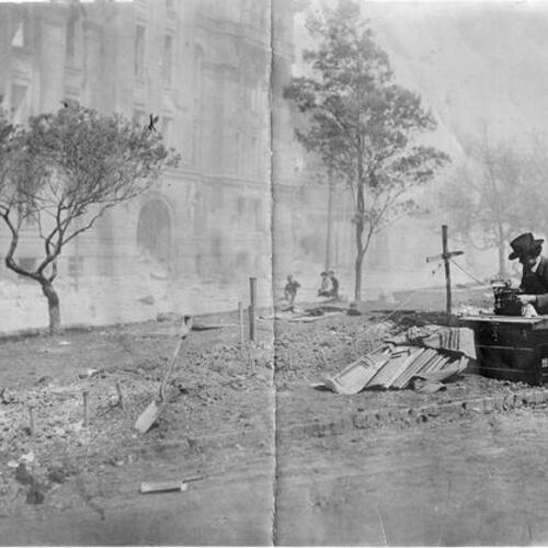[Unknown San Francisco street corner after 1906 Earthquake]