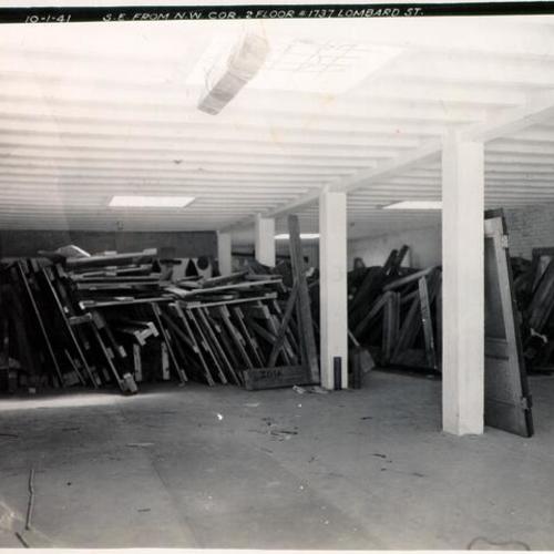 [Second floor of Lyon Storage building at 1737 Lombard Street]