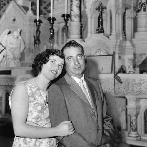 [Elda Biasetto and Osvaldo Vacchiola inside Saints Peter and Paul's Church]