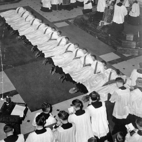 [Priests being ordained at St. Mary's Cathedral]