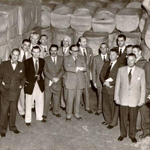 [Group of importers and foreign trade specialists on an inspection of San Francisco's Foreign Trade Zone at Pier 45]