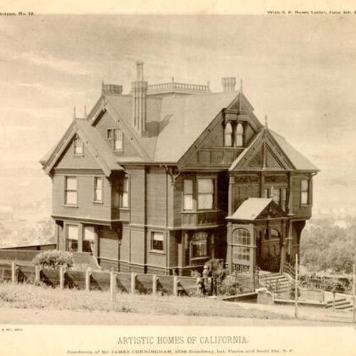 ARTISTIC HOMES OF CALIFORNIA. Residence of MR. JAMES CUNNINGHAM, 2518 Broadway, bet. Pierce and Scott Sts., S. F.