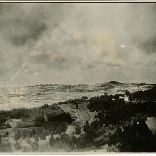 [View of Golden Gate Park from top of Strawberry Hill]
