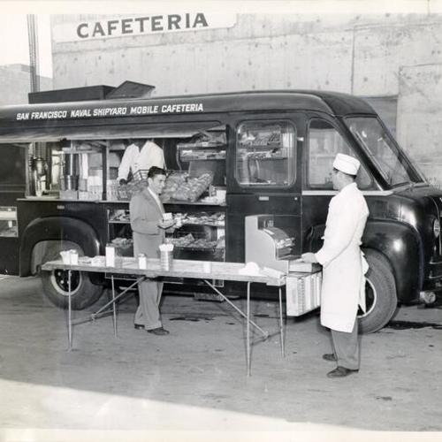 [Dodge Route Van cafeteria serving employees of San Francisco's Navy Shipyard]