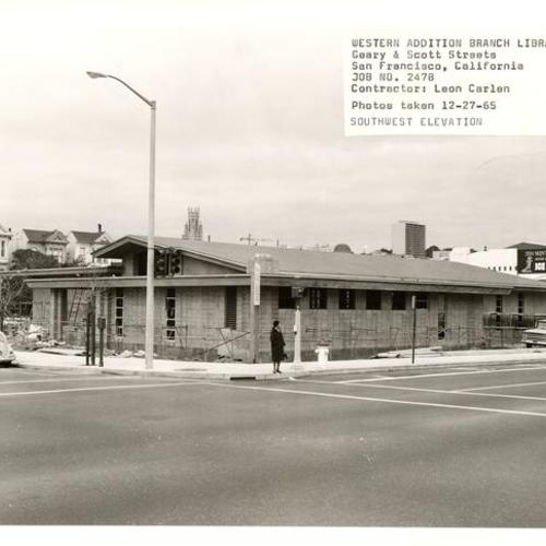 [Western Addition Branch Library under construction, Southwest elevation]