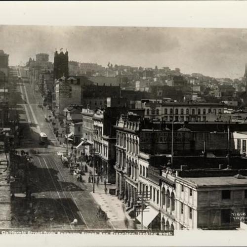 [California Street from Sansome Street, San Francisco, looking west]