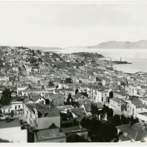 [Looking towards the Golden Gate from Telegraph Hill in the 1880's]