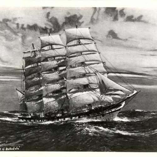 [Painting of 4-masted barque "Falls of Halladale"]