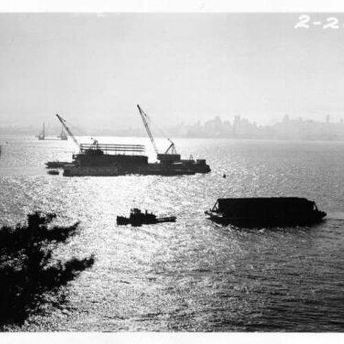 [Construction of piers for the San Francisco-Oakland Bay Bridge]