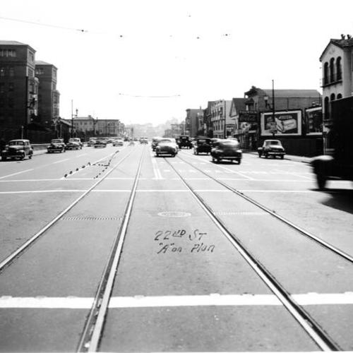 [Potrero Avenue at 22nd Street, looking south]