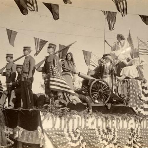 [Colonial float, Parade from Portola Festival, October 19-23, 1909]