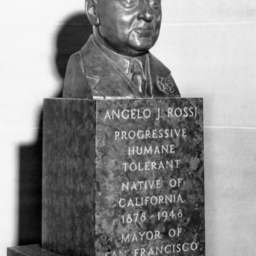 [Bust of Angelo J. Rossi at City Hall]