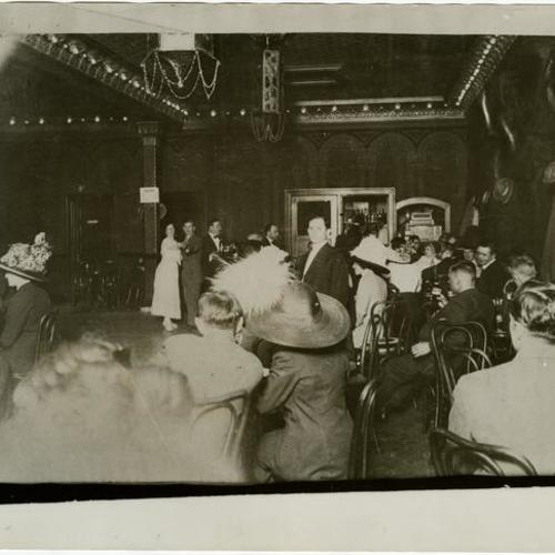 [Interior of the Moulin Rouge nightclub in the Barbary Coast district]