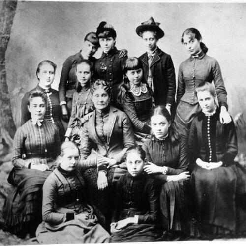 [Miss Mary B. West and a group of her students]